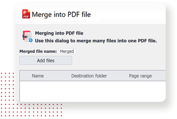 Merge documents, extract pages and secure image